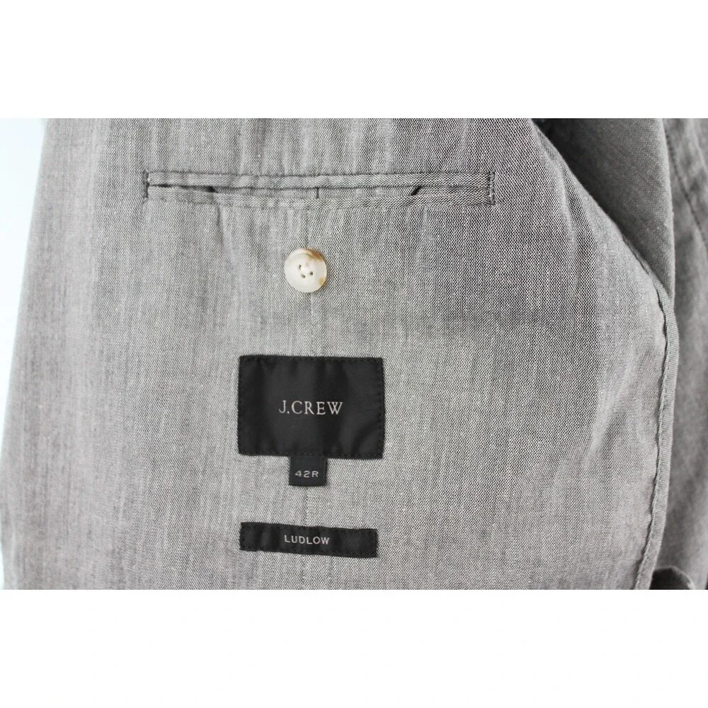 J. Crew Ludlow Men's Unstructured Sport Coat Size 42R Cotton Blend Gray EUC